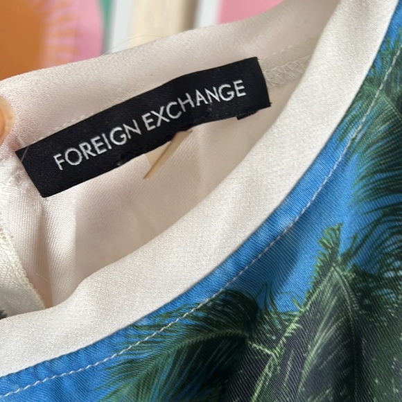 Summer blouse Palm tree tropical FL sleeveless flowy shirt tank beach white s - Picture 2 of 6